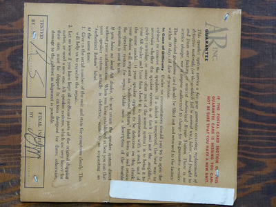 Acoustic Research AR-3 8