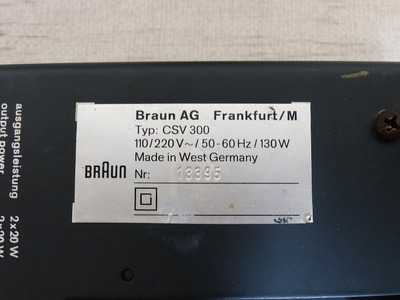 BRAUN CSV 300 + тюнер BRAUN CE 501 K 4