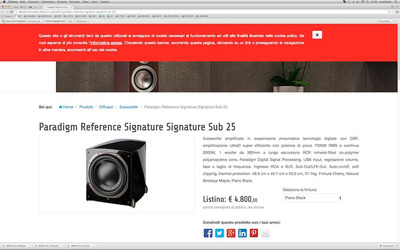 Paradigm Reference Signature SUB 25 / рояльный лак 4