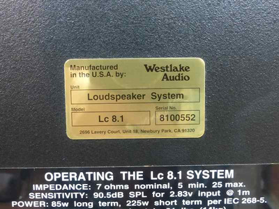 Westlake Audio Lc 8.1 6