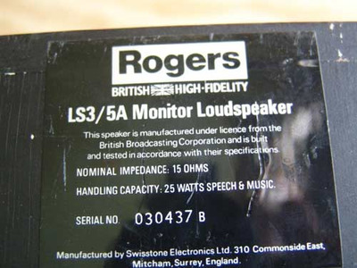 Rogers LS3/5A Monitor NOS 1977года 15 Ohms 4